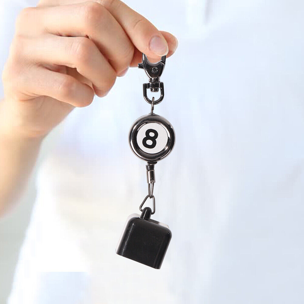 Portable Retractable Billiards Snooker Pool Cue Chalk Holder Clip Key Chain