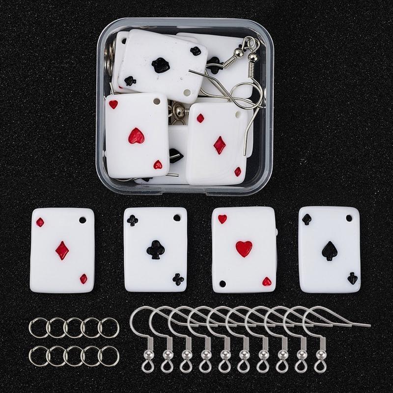 Funny Playing Card Earring Supply Kit for Jewelry DIY Making Valentine's Day