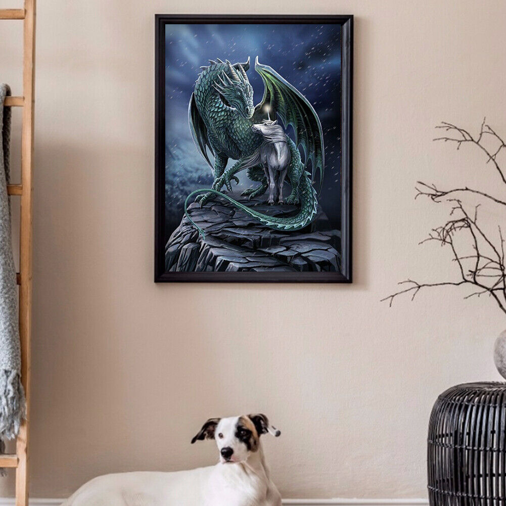 5D DIY Diamond Painting Full Round Drill dragon Picture of Rhinestone
