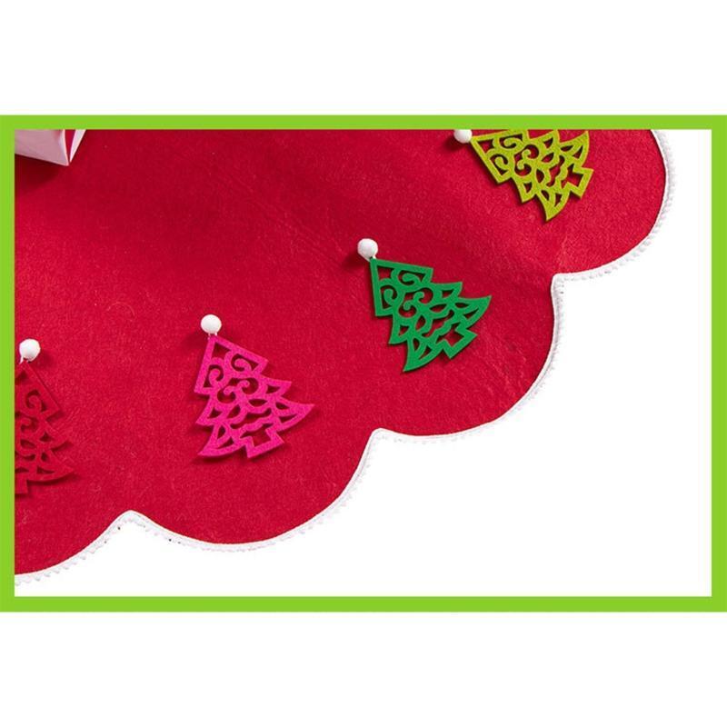 47 Inches Christmas Tree Skirt Flower Lace Rugs Tree Ornaments Xmas Tree Skirt
