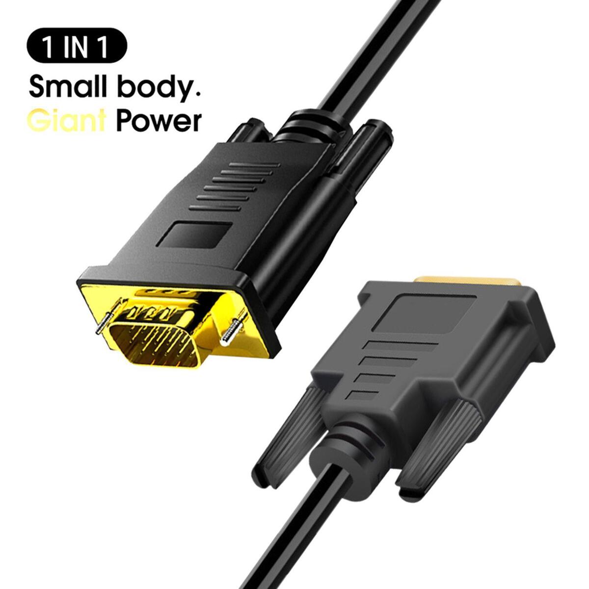 DVI to VGA Cable 1 Meter Cable Male to Male Adapter Cable for Monitor Laptop