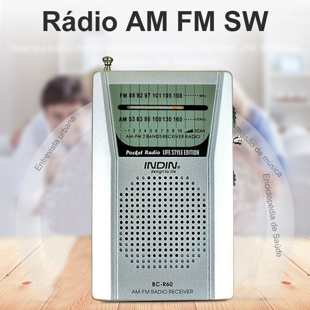 Portable AM FM Radio BC-R60 2AA Battery Operated with Speaker Earphone Jack