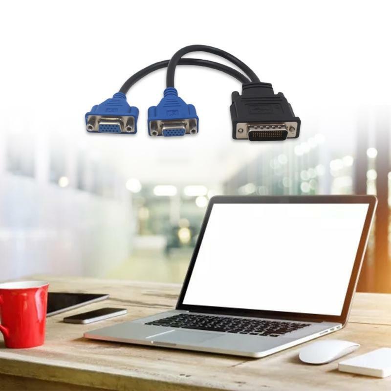 DMS-59 Pin to 2 VGA Splitter Adapter Cable Reduce the Loss of Data Transmission
