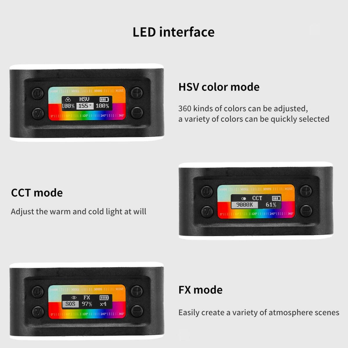 RGB Video  Kinds of Lighting Effects for Photography Mobile Phone