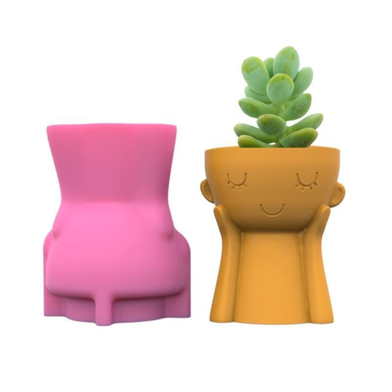 Cute Boy Succulent Silicone Mold Ornament Homemade Ashtray Flower Pot Handicraft