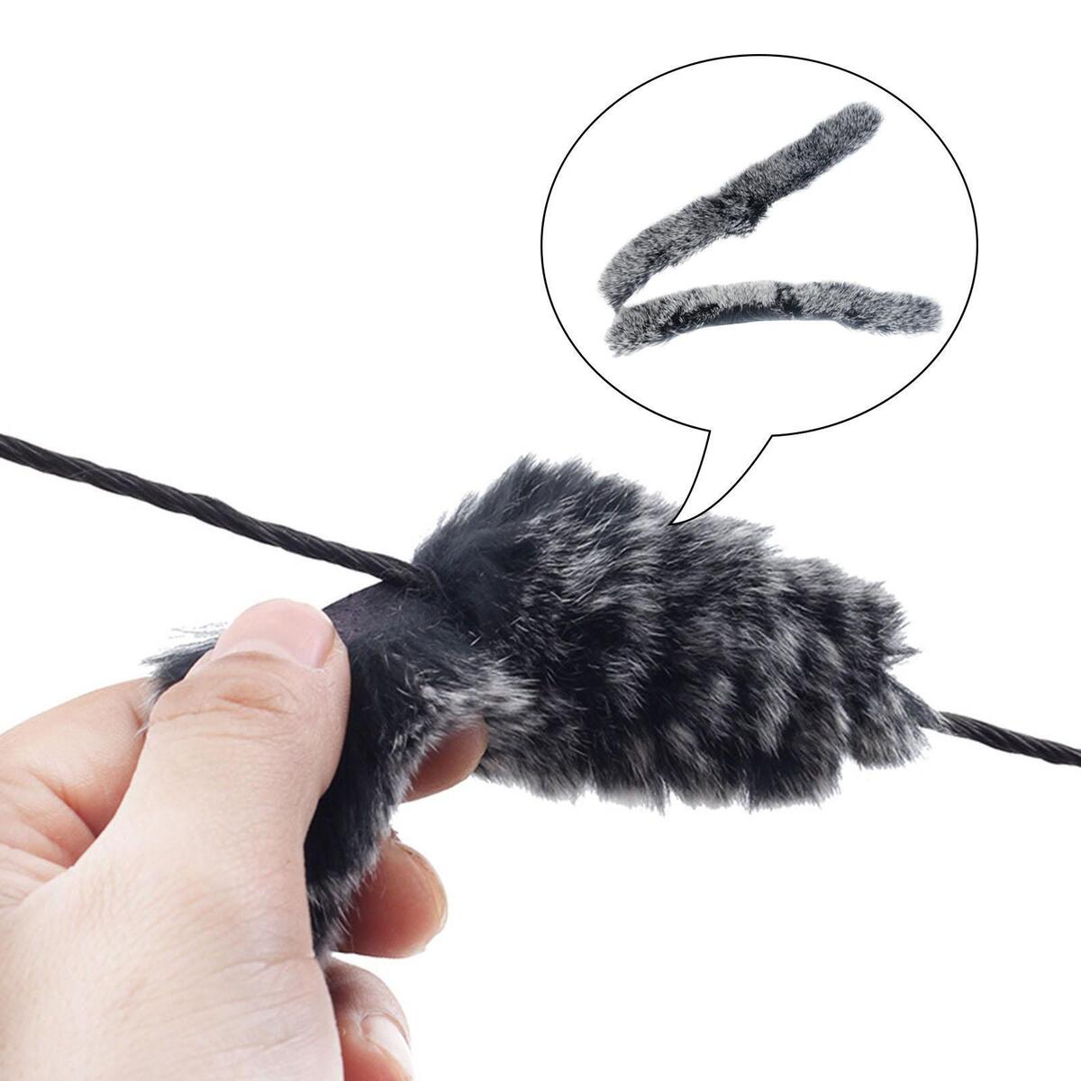 2 Pcs Archery Bow String Silencer Simulation Rabbit Fur Durable for Shooting