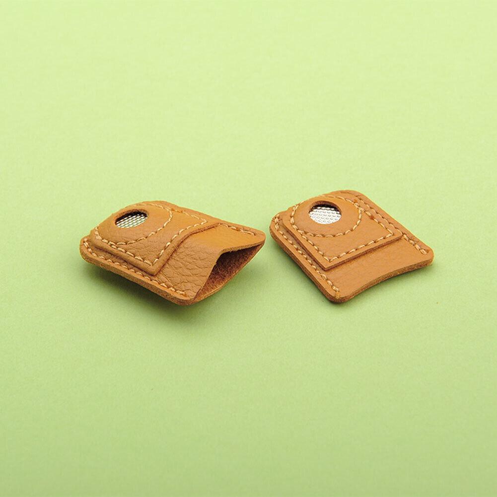 Leather Coin Thimble Soft Needlework Finger Cover Tip Patchwork Sewing Tool