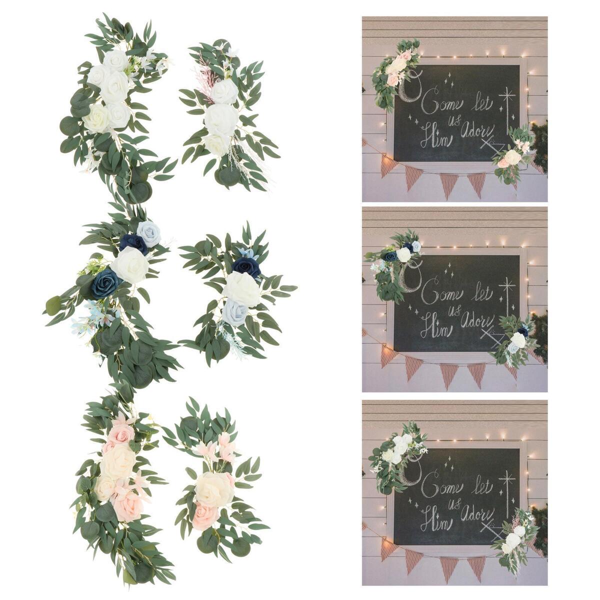 6x Wedding Arch Flowers Hanging Arch Flowers Ceremony Party Window Decor