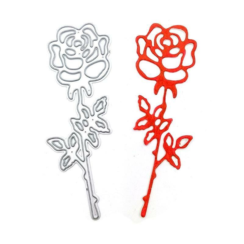 Elegant Single Rose Carbon Steel Cutting Dies DIY Scrapbooking Photo Album Cards