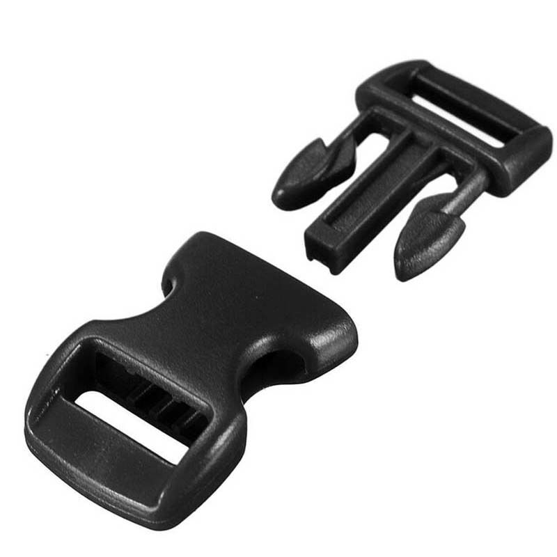 100pcs 3/8"Contoured Curved SideRelease Plastic Buckle forParacord Bracelet