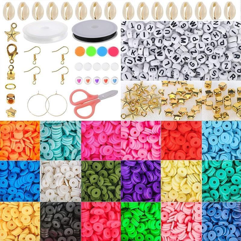 Alphabet Beads Bracelets Making Smiley Face Polymer Clay Bead Kit Bohemian Beads
