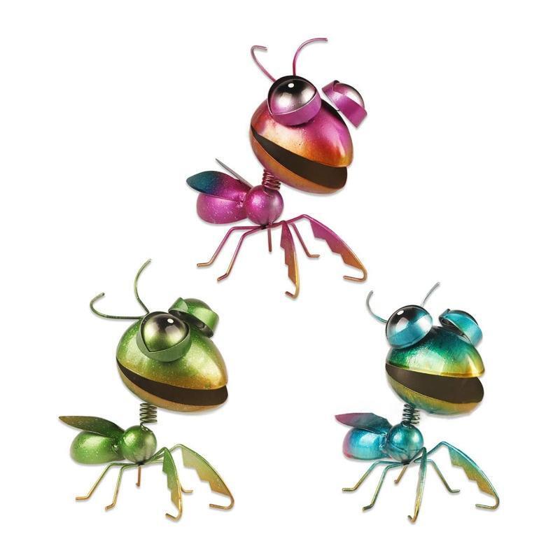 Wrought Iron Ant Wall Art Decor 3pcs/set Metal Insect Hanging Sculpture Ornament