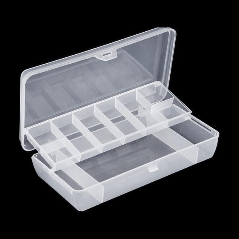 Plastic Tray Compartments Fishing Lure Tackle Box Two-Sided Storage Cases Box