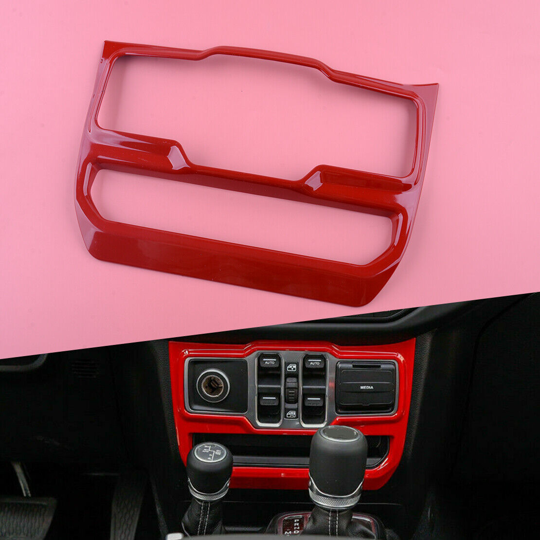 Red Window Control Switch Panel Trim Fit For Jeep Wrangler JL JLU Gladiator JT
