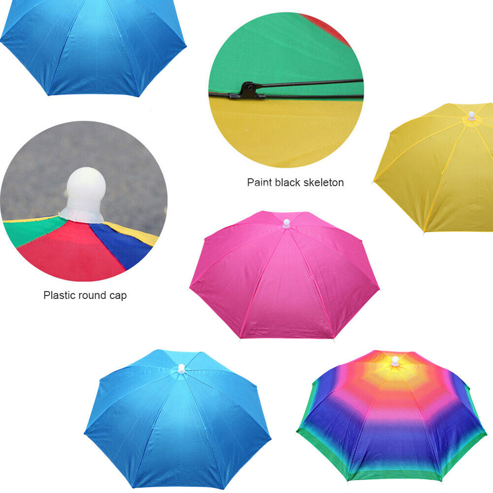 Fishing Umbrella Hat Foldable Outdoor Sun Shade Waterproof Cap (Yellow)