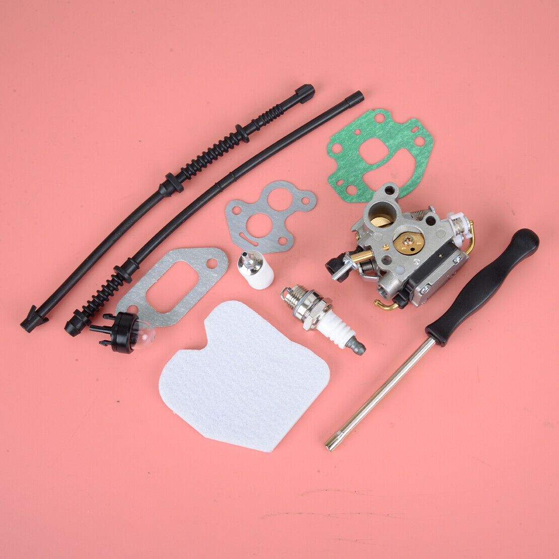 Tune Up Kit Carburetor with Air Filter Fuel Line Fit For Husqvarna 435 435E 440E