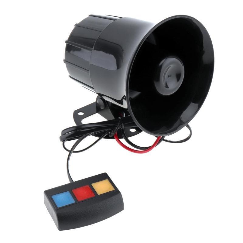 Car Siren Horn 3 Tones Siren Police Speaker Amplifier Sound Horn Loudspeaker 12V