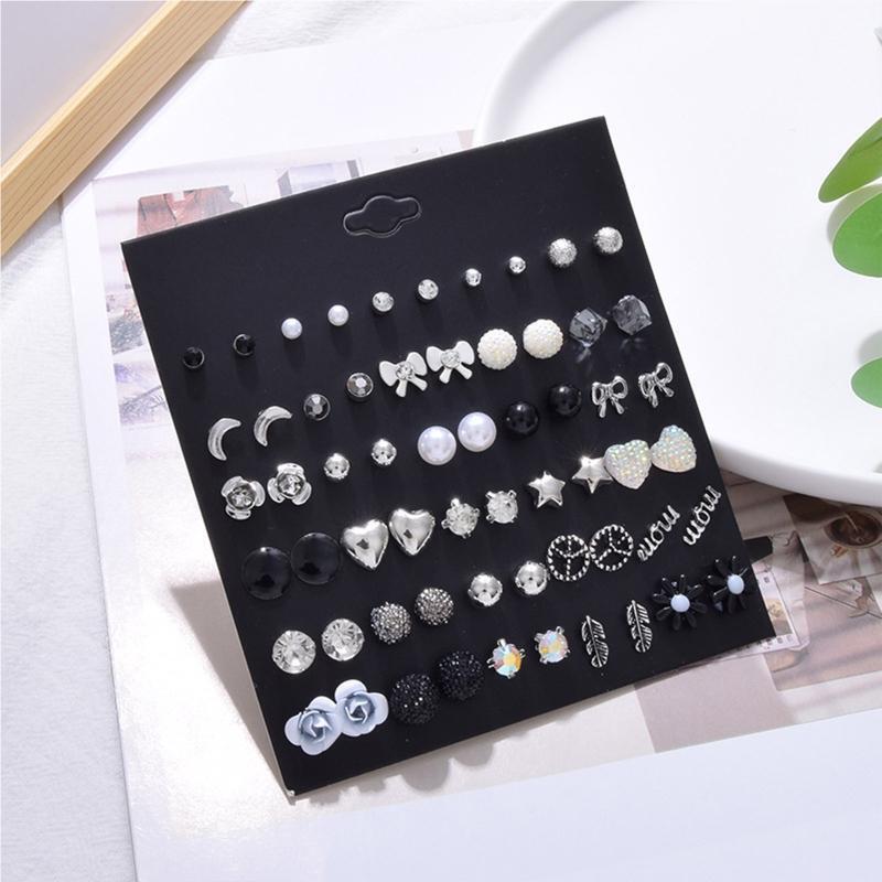 30 Pairs Stud Earrings for Women Men Tiny Cartlidge Earrings Jewelry Gifts