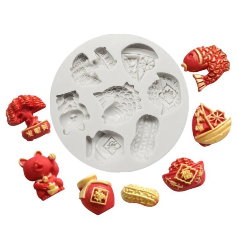 Fish Peanut Shape Food-Grade Silicone Party Cake Decoration Tool Gift for Baking