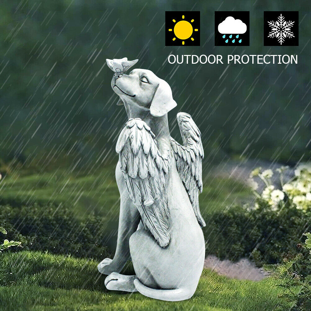 Angel Dog Garden Statue Gift Home Outdoor Decoration Courtyard Accessories