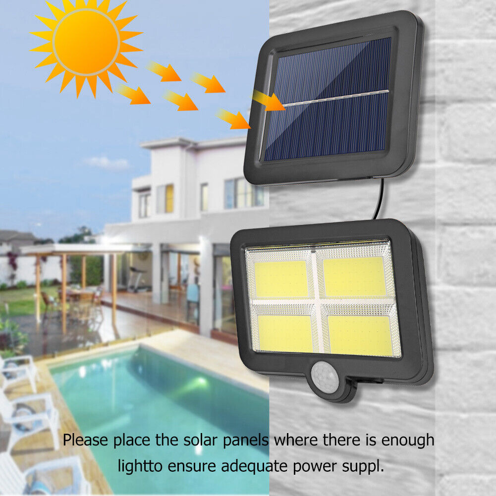 IP65 Solar Wall Light Remote Control Motion Sensor Outdoor Lamp (128LED)