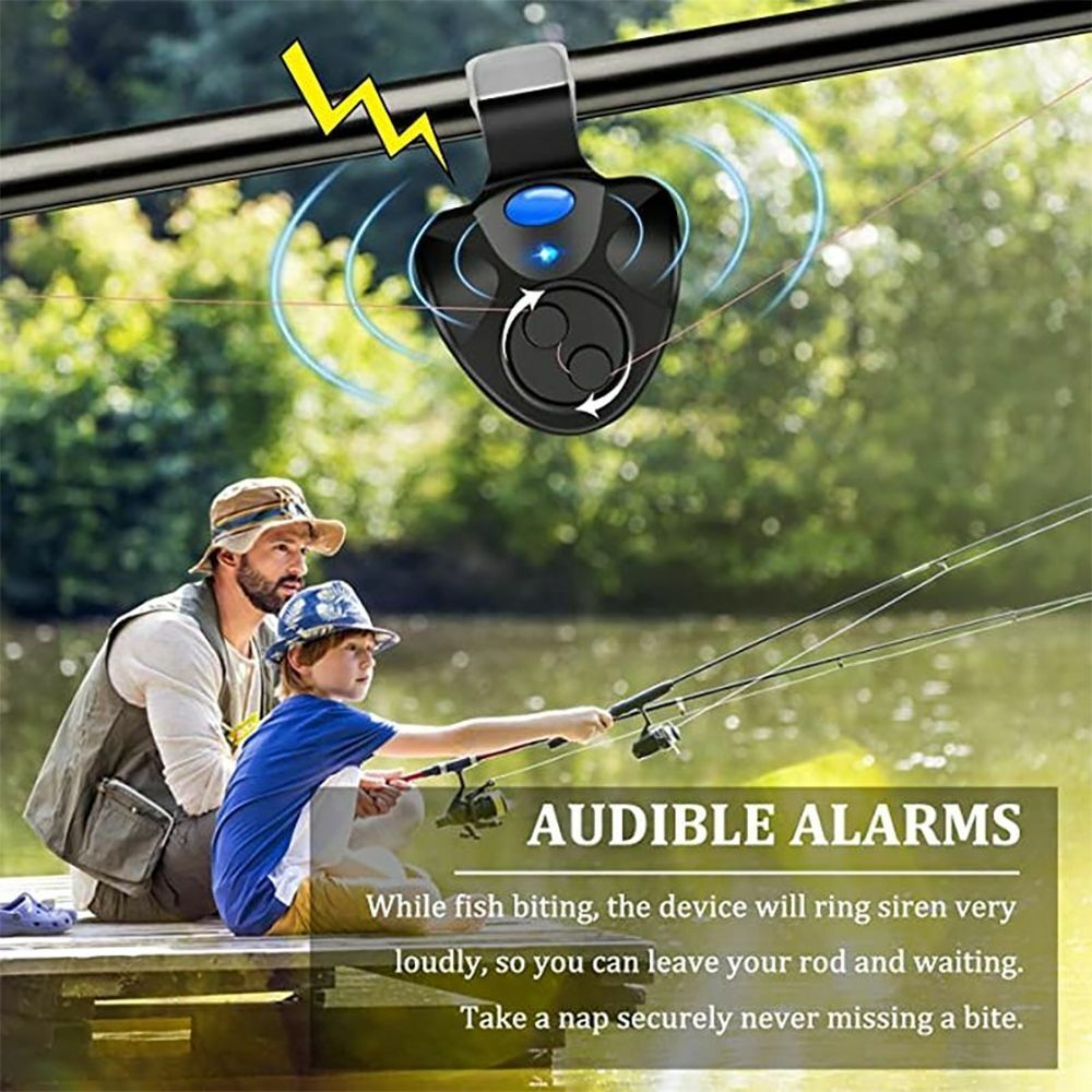 Portable LED Indicator Non-slip Fishing Alarm Siren Buzzer Bite Reminder