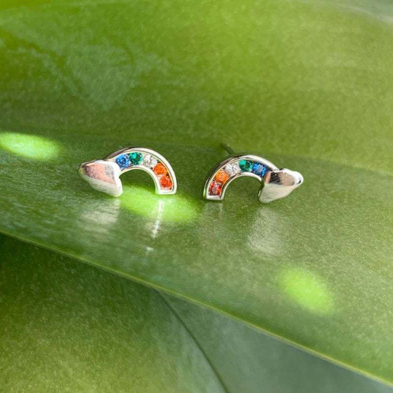 1 Pair Colorful Rainbow Clouds Stud Earrings For Women Girl Kids Fashion Jewelry