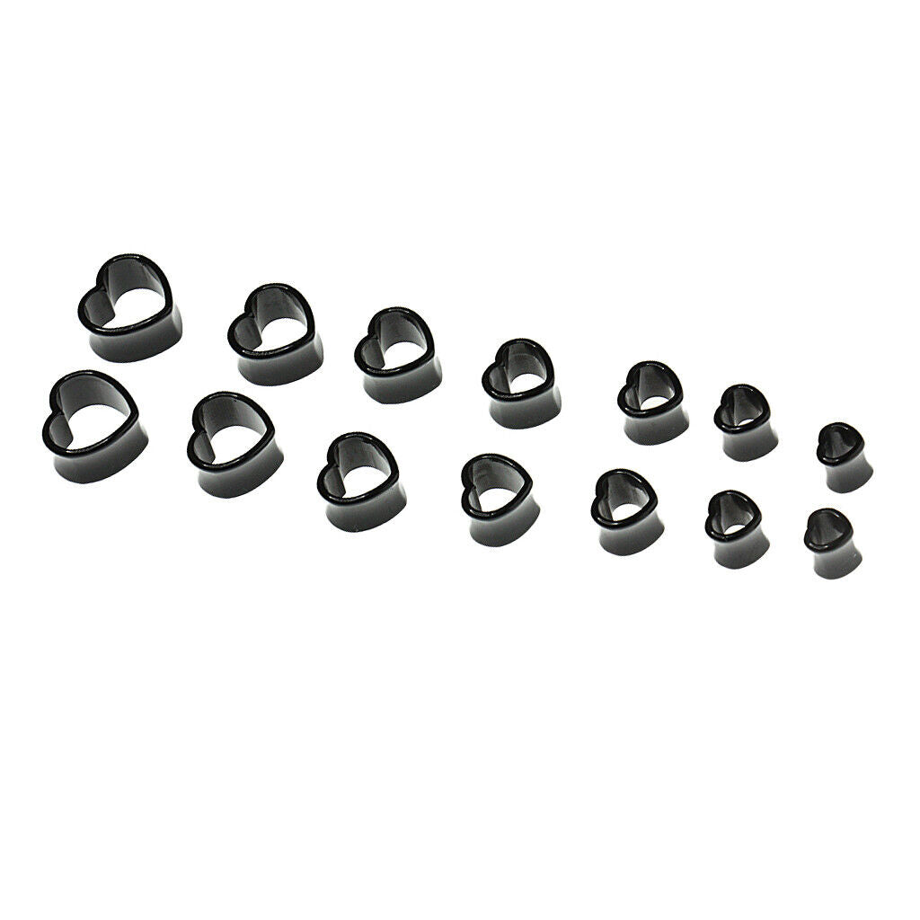 7 Pairs Heart Acrylic Tunnels Ear Stretcher Expander Gauges