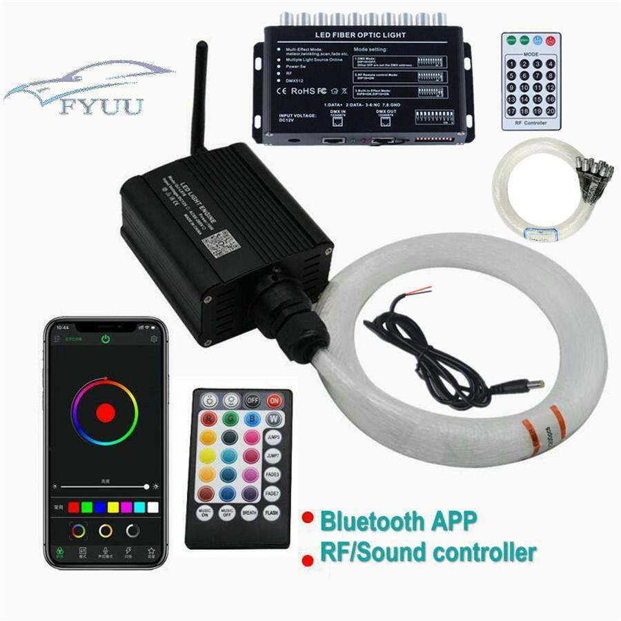 1set RGBW Bluetooth RF Sound Control Fiber Optic 300pcs Cables+50pcs Starry Set