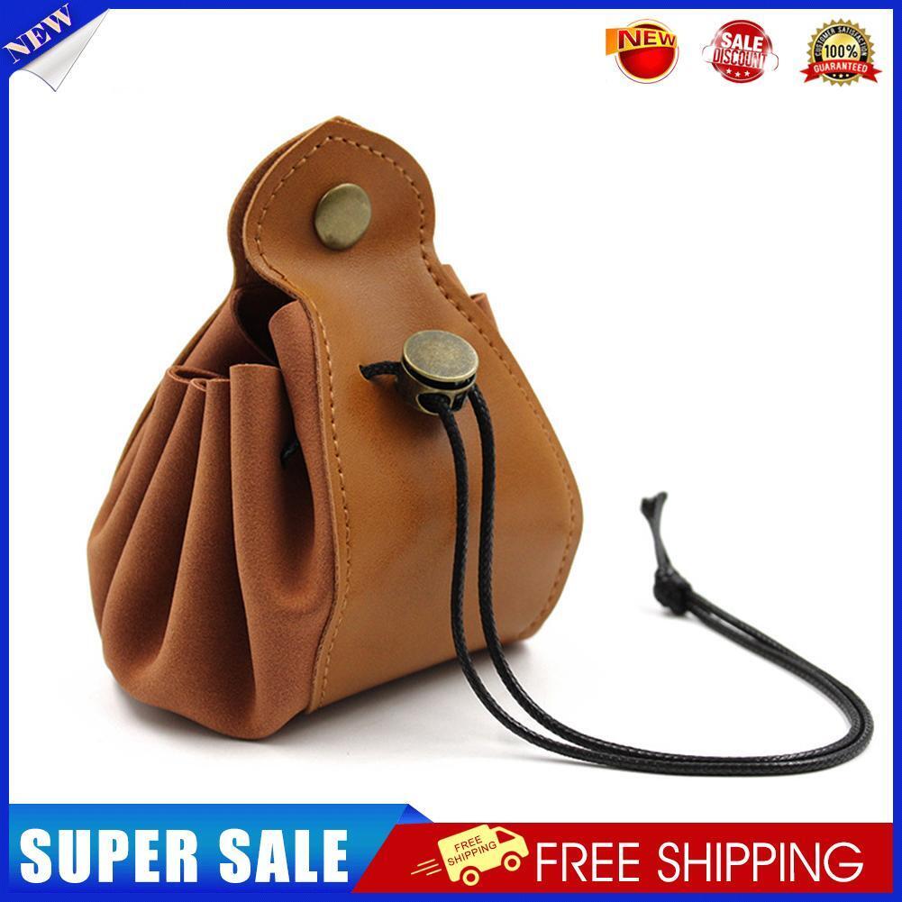 PU Leather Dice Bag Pouch with Drawstring Coin Purse DND Dice Storage Bags