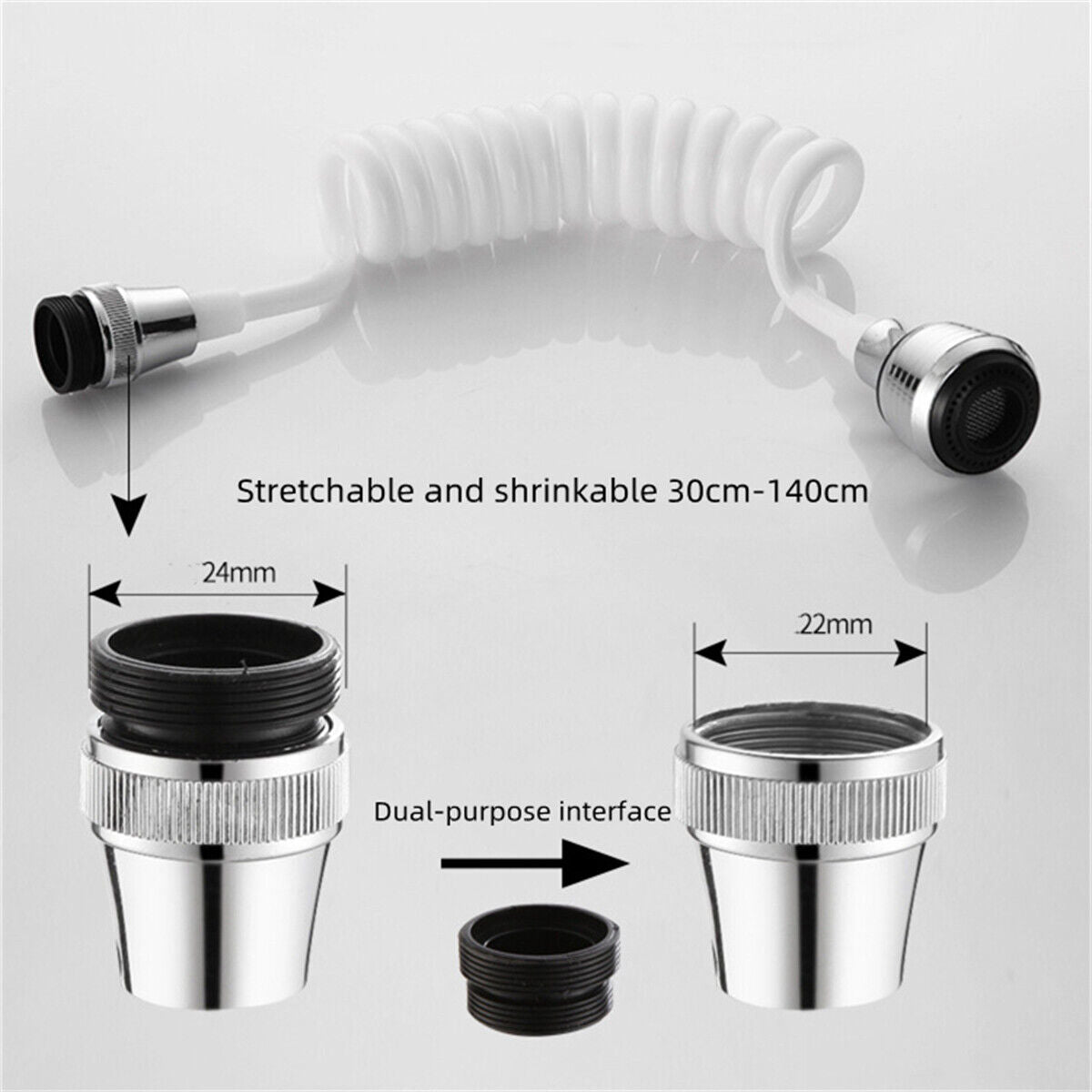 Long Hose Faucet Extender Nozzle Flexible Saving Taps Adapter Sink Spray Bubbler