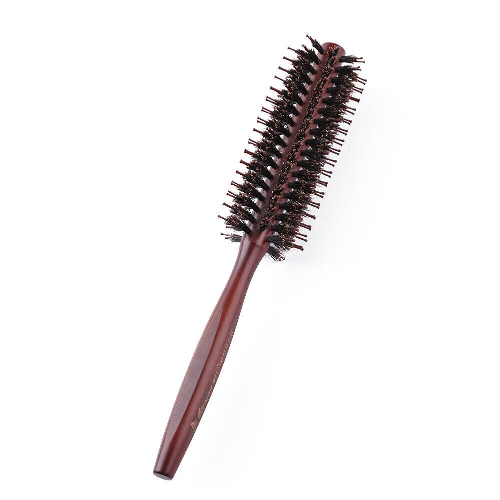 3 Sizes Anti Static Wood Bristle Hair Round Brush Hairdresser Styling