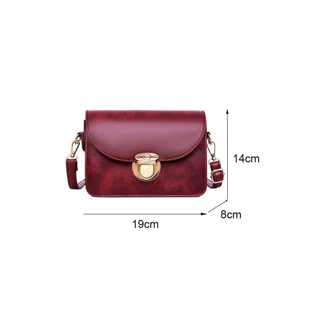 Women Crossbody Bags Leather Fashion Solid Small Shoulder Handbag (Red)