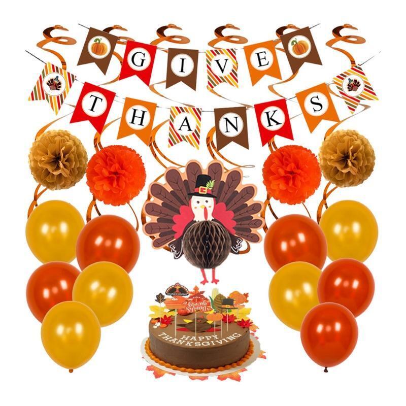 Thanksgiving Theme Party Balloons Decoration Set for Thanksgiving Day Favors
