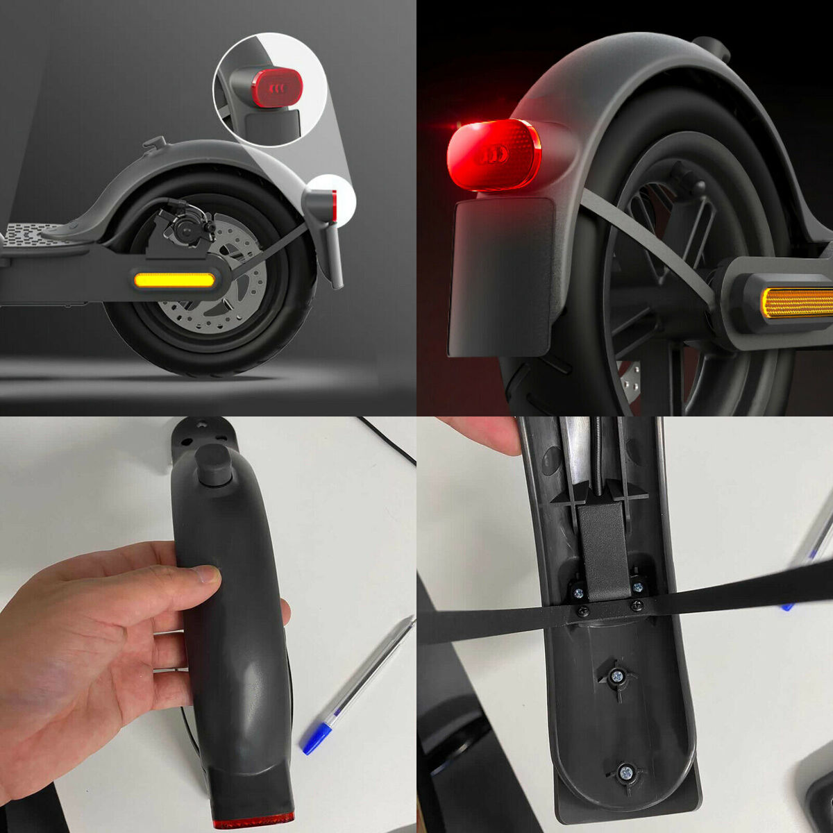 For   M365/Pro 1S Pro2 Scooter Rear Fender Mud Guard Taillight Bracket Kits