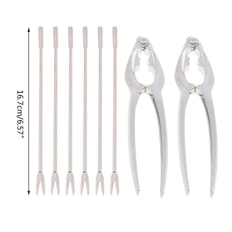 8pcs/set Shellfish Lobster Crab Crackers Forks Seafood Tools Nutcracker Pliers