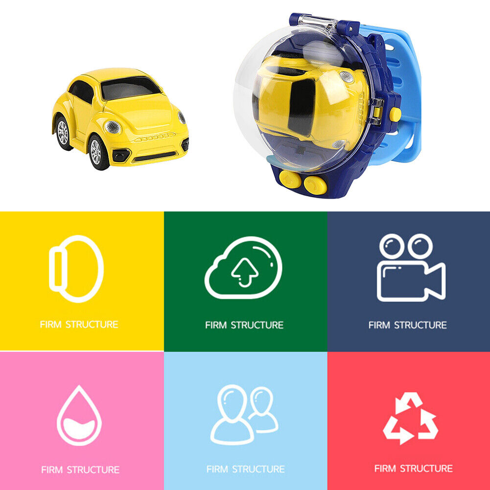 4CH 1/58 Wrist Watch Controlled 5km/h 2.4G RC Small Racing Car (Yellow 05)