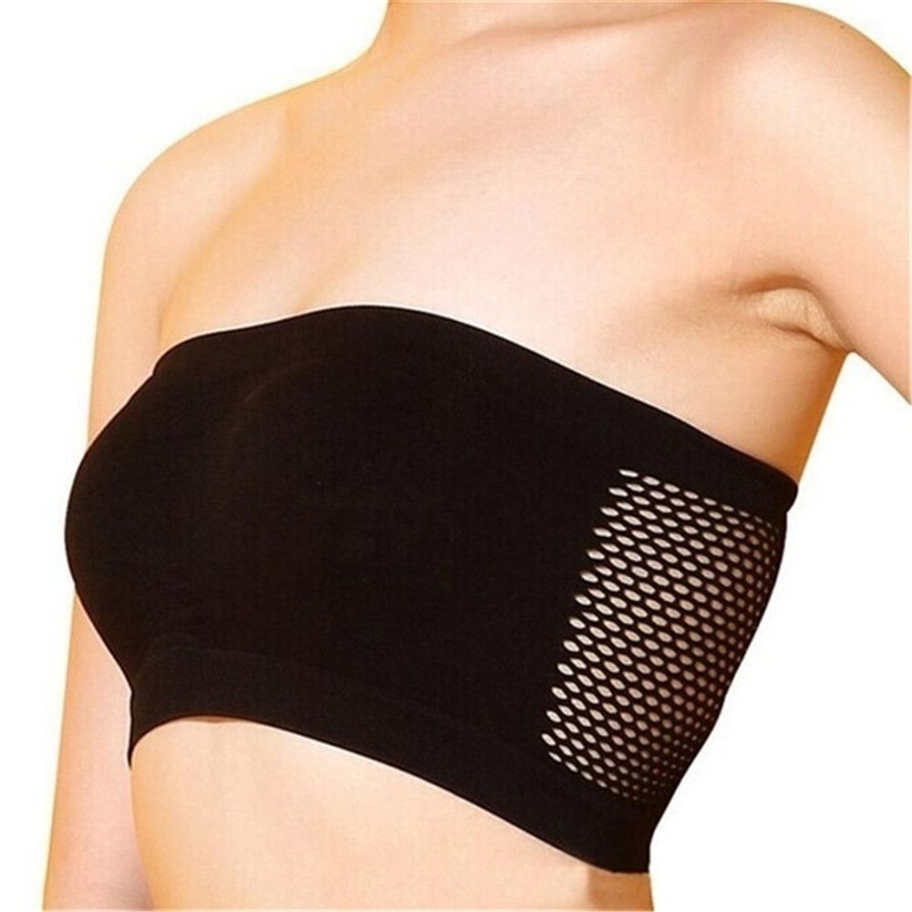 Women High Elastic Invisible Wrapped Strapless Tube Tops Wrap Chest Seamless