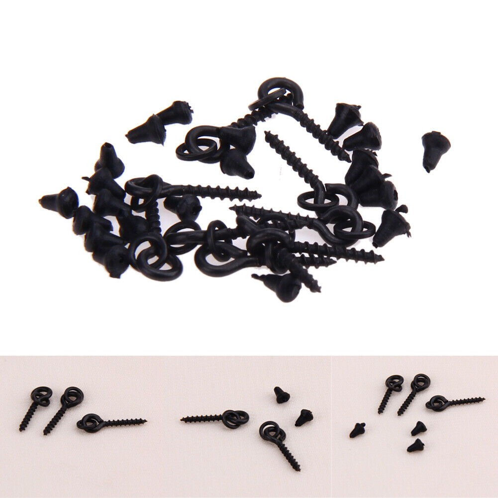 10 x Bait Screws With Oval Rings + 20 x Hook Stops Carp Fishing Tackle Chod