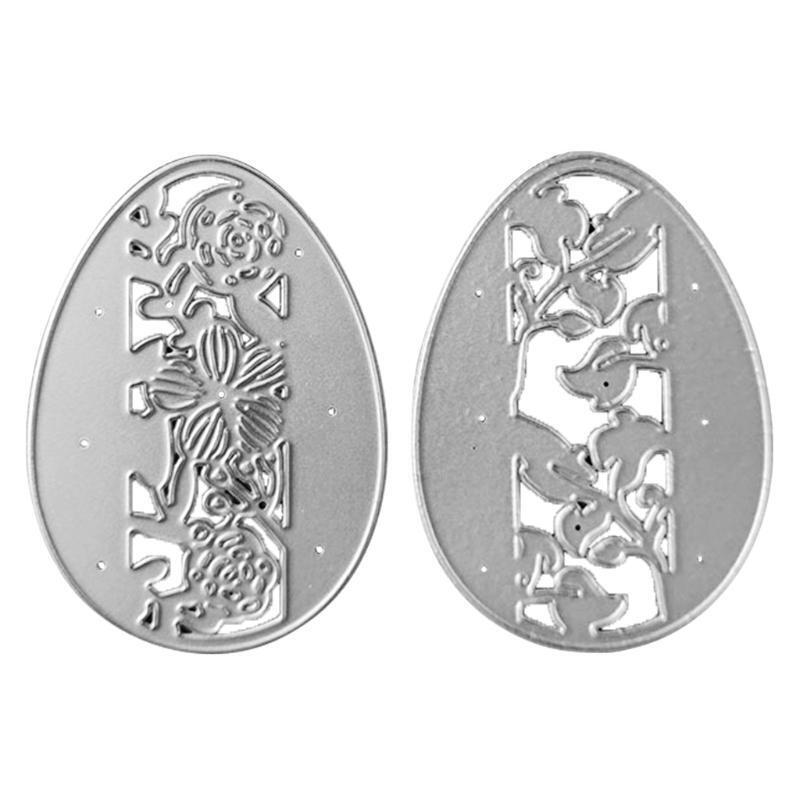 2pcs/set Hollow Flower Eggs Metal Cutting Dies Stencil Scrapbooking DIY Album