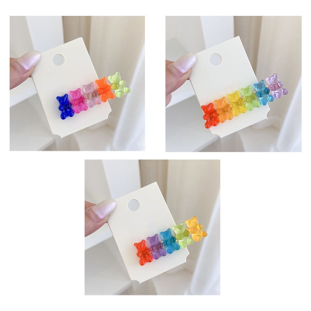 Gummy Headwear Barrette Jelly Bear Hairpin Colorful Hair Clip Candy Color