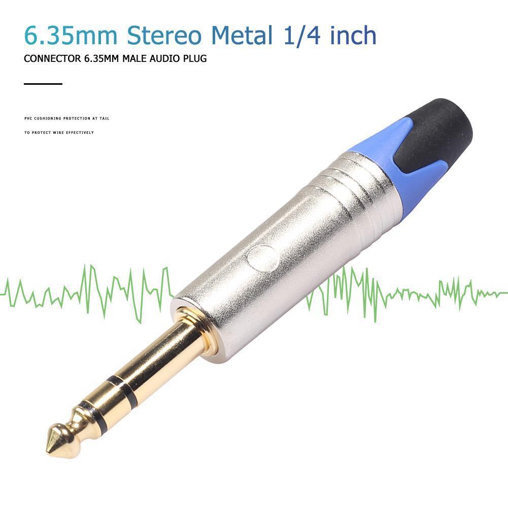 6.35mm Stereo Metal 1/4 inch Connector 6.5mm Male Audio Plug Solder Adapter