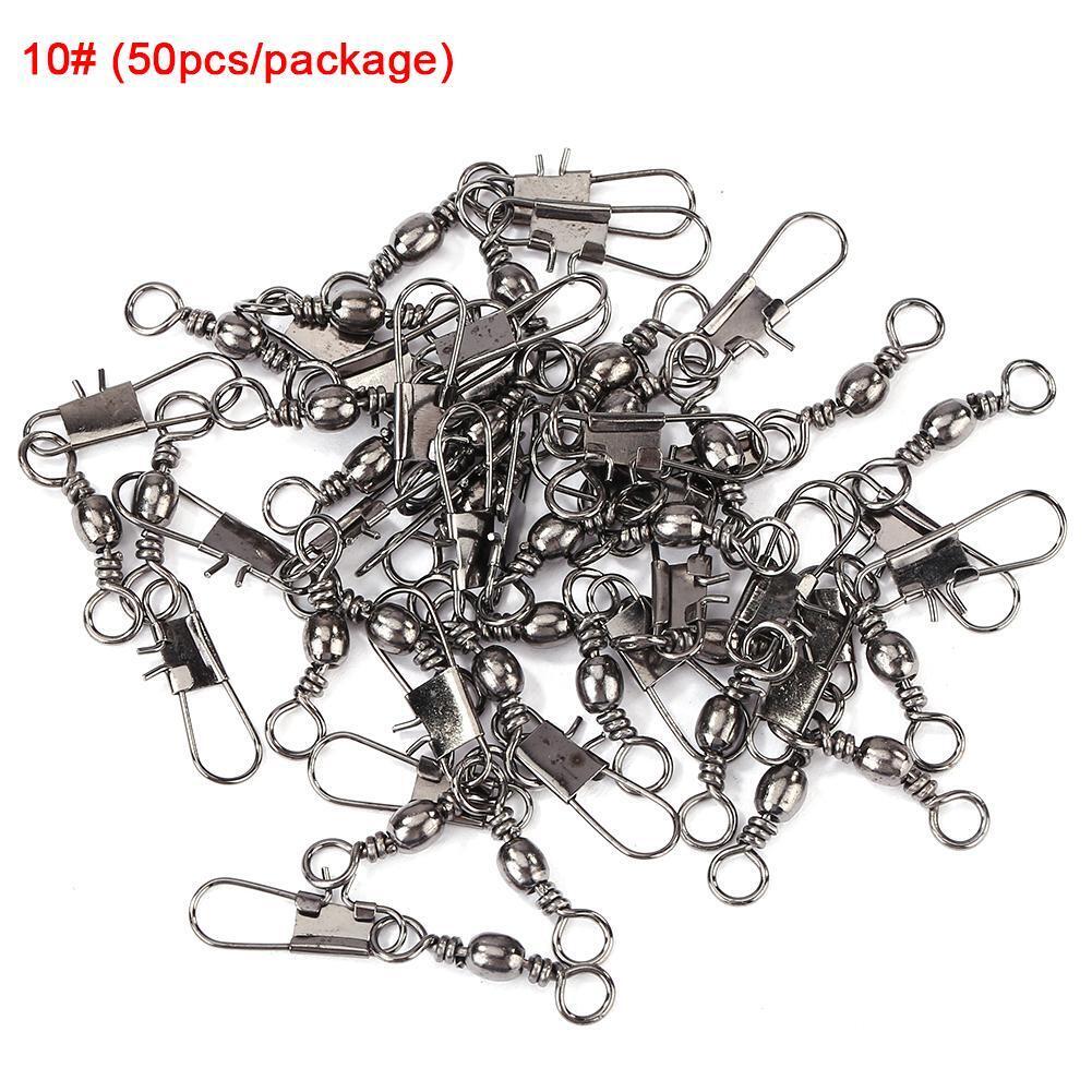 50pcs Fishing Connector Bowl Rotary Ring + B Pin Eight-character Ring (10)