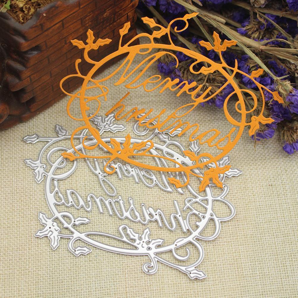 Christmas Words Cutting Die Stencil Scrapbooking Card Template DIY Craft