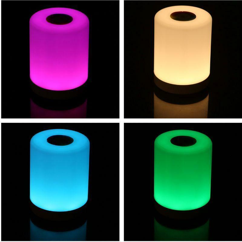 LED Night Light, Smart Bedside Table Lamp, Touch Control, Dimmable, USB Recharga
