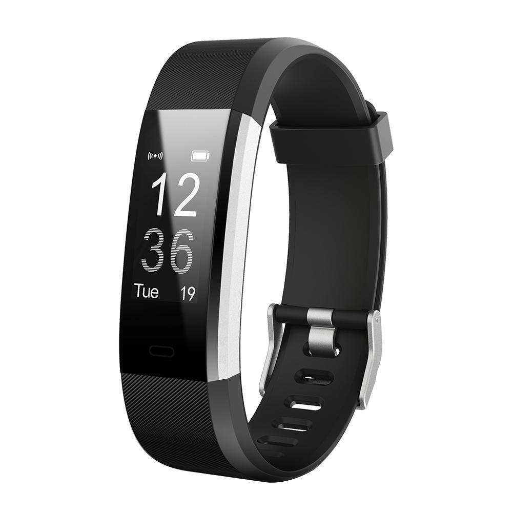 Silicone Sport Wrist Strap Watch Band for ID115Plus HR Smartwatch (Black)