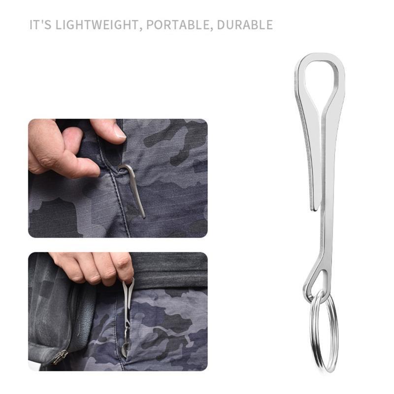 Practical Keycahine Clips Stainless Steel Keys Organzier Hook forClothing Pocket