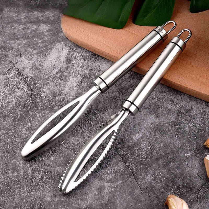 Stainless Steel Fish Skin Brush Scraping Fishing Scale Graters Fast Remove