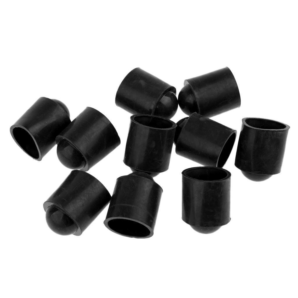10 Count Pool Cue Tip Cover Protective   Billiard Stick Rubber Protector Black