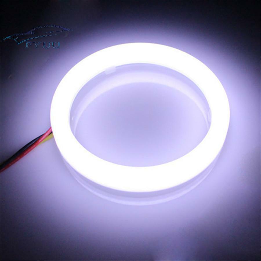 2pcs 12V Car DRL White Yellow Ring Angel Eyes Daytime Running Turn Signal Light